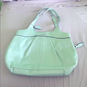 Coach pearlescent blue shoulder bag